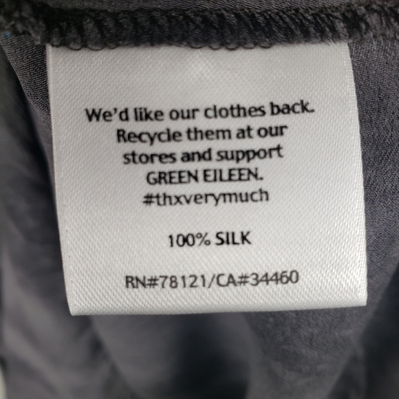 Eileen Fisher Black and Gray Silk Sleeveless Hi-Low Oversized VNeck Shirt Sz XL - Picture 5 of 11